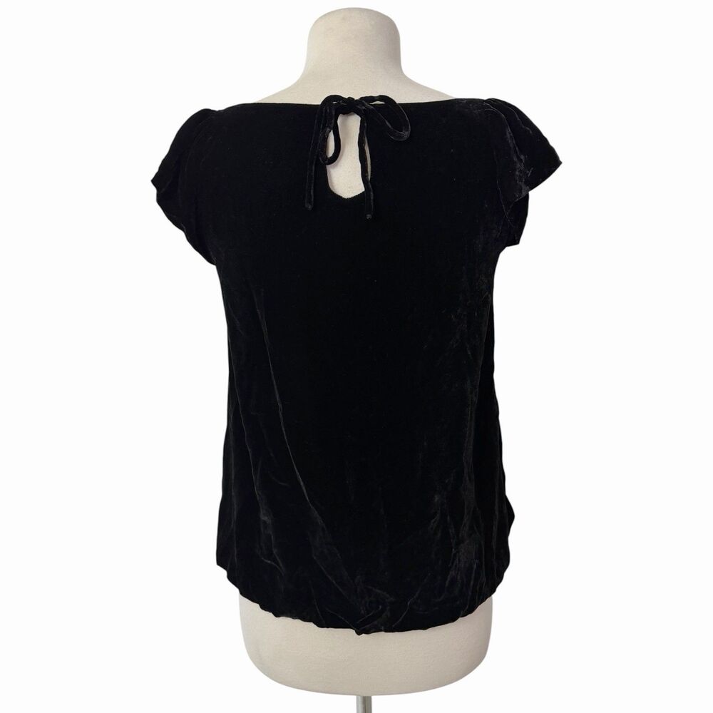Marc by Marc Jacobs Black Velvet Whimsigoth Balletcore Ruched Bubble Top XS - Picture 4 of 8